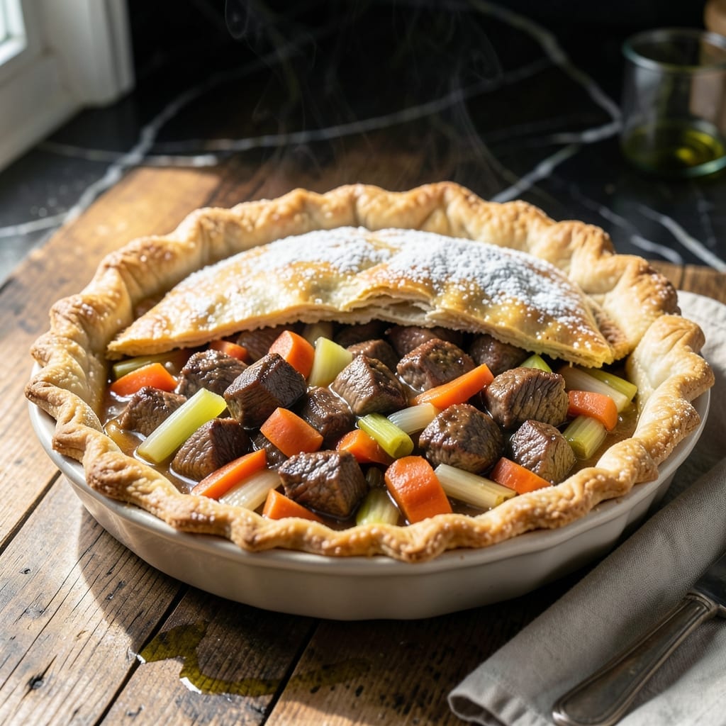 Beef Pot Pie Recipe With Pie Crust: Savory Filling Baked to Bubbly Perfection Beef Pot Pie Recipe With Pie Crust: Savory Filling Baked to Bubbly Perfection