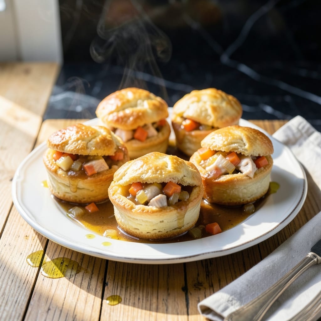 Grands Mini Chicken Pot Pie Recipe: Flaky Biscuit Crowns Over Savory Filling Grands Mini Chicken Pot Pie Recipe: Flaky Biscuit Crowns Over Savory Filling