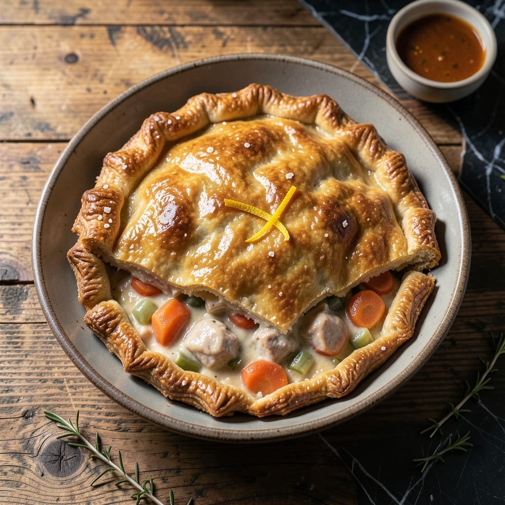 Chicken Pot Pie Recipe Taste: Flaky Crust With Savory Herb Filling Chicken Pot Pie Recipe Taste: Flaky Crust With Savory Herb Filling