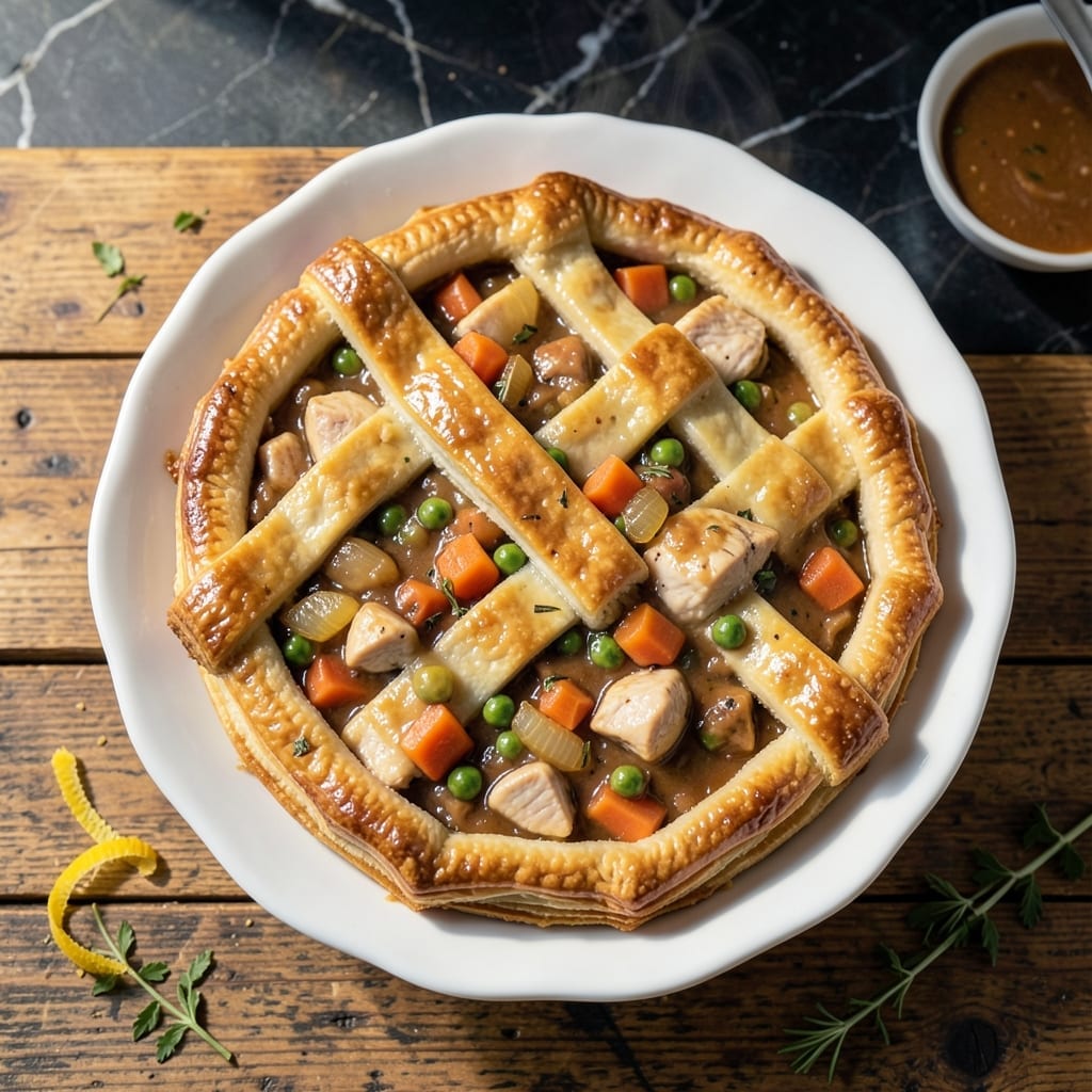 Chicken Pot Pie IX Recipe: Flaky Crust Over Savory Filling Chicken Pot Pie IX Recipe: Flaky Crust Over Savory Filling