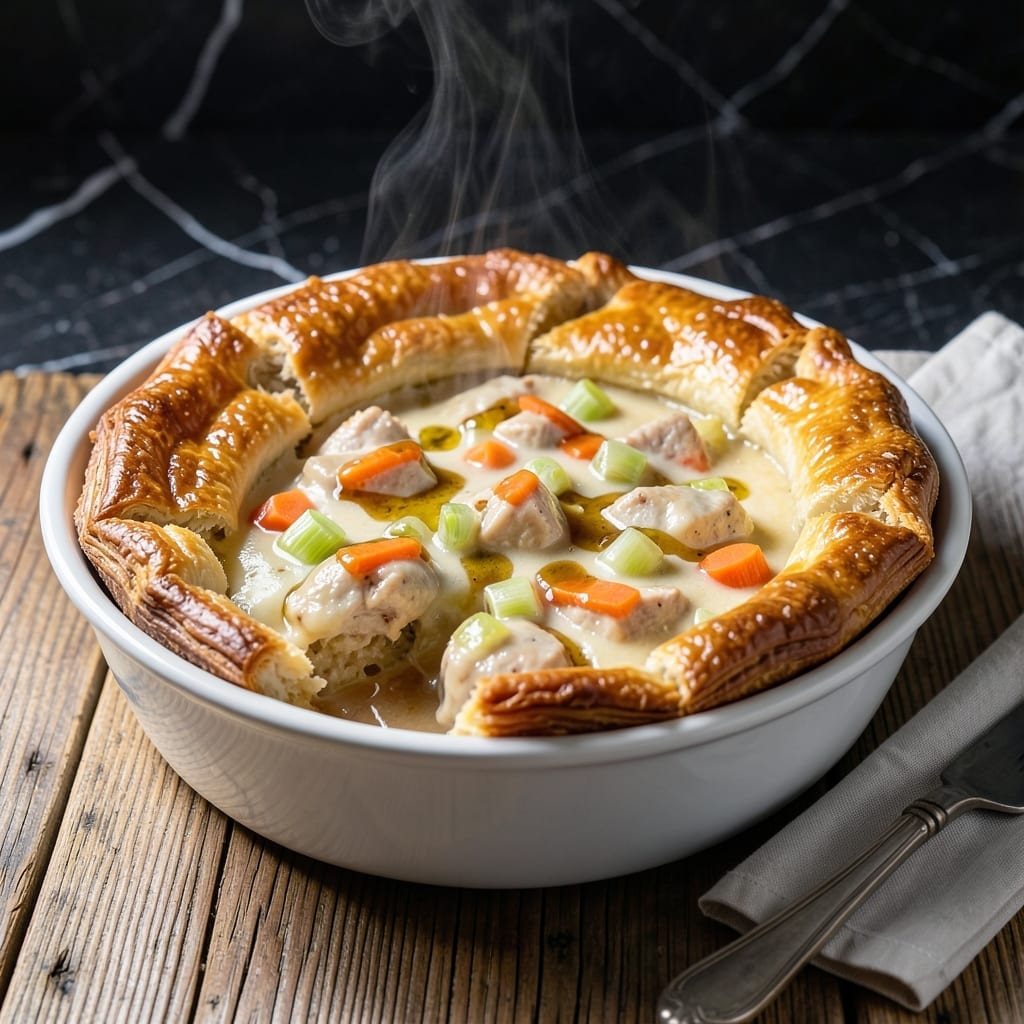 Chicken Pot Pie Recipe With Wine: Golden Crust Over Rich Herb Filling