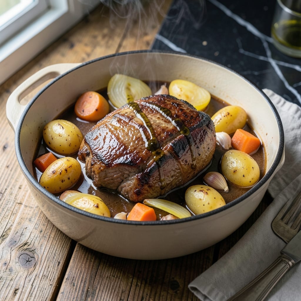 Pot Roasted Beef Recipe: Dutch Oven Braised with Root Vegetables Pot Roasted Beef Recipe: Dutch Oven Braised with Root Vegetables