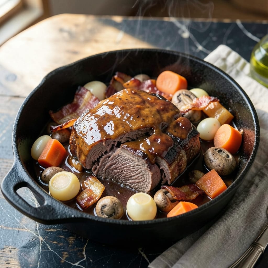 Beef Bourguignon Pot Roast Recipe: Wine-Braised French Country Feast