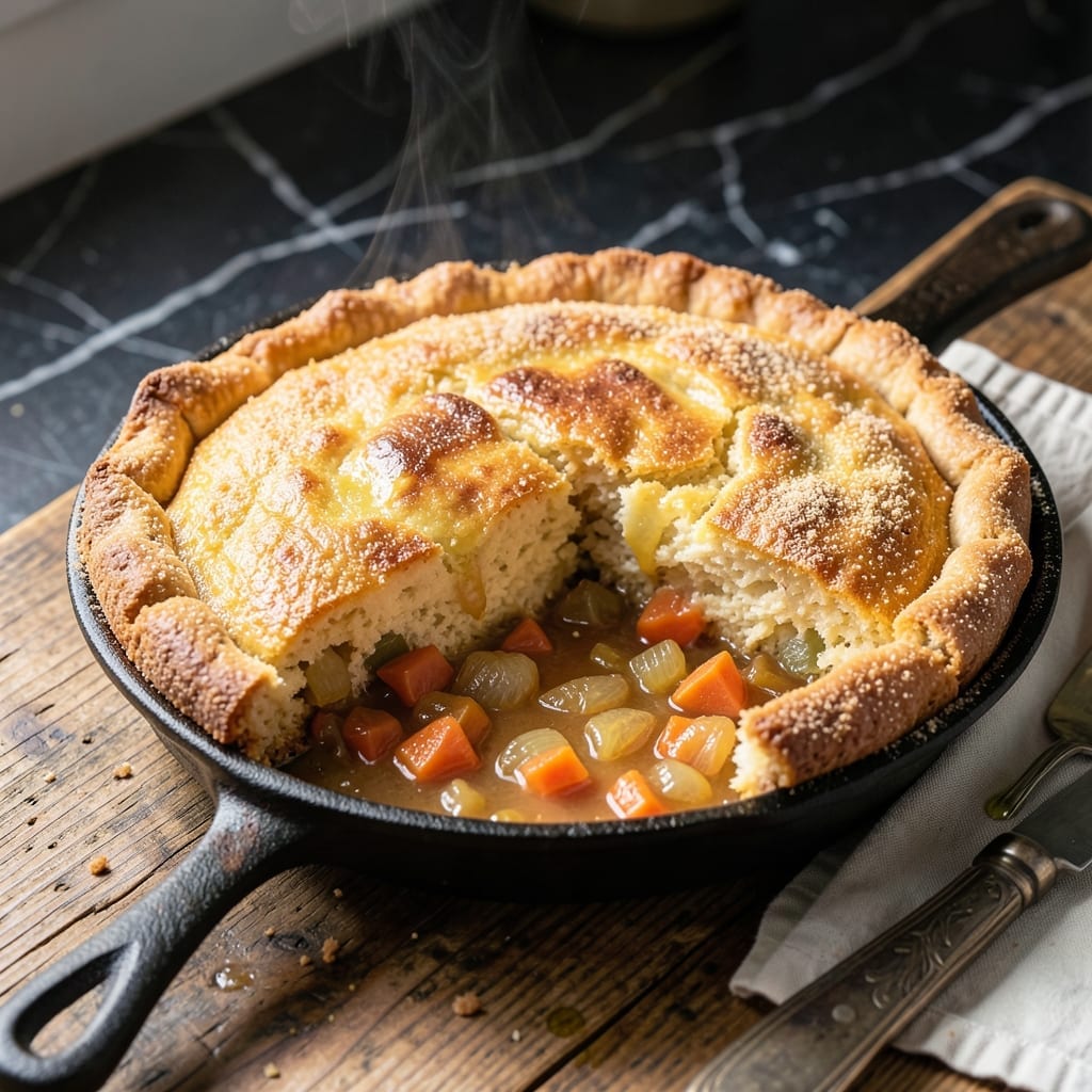 Cornbread Pot Pie Recipe: Buttery Crust With Savory Herb Filling Cornbread Pot Pie Recipe: Buttery Crust With Savory Herb Filling