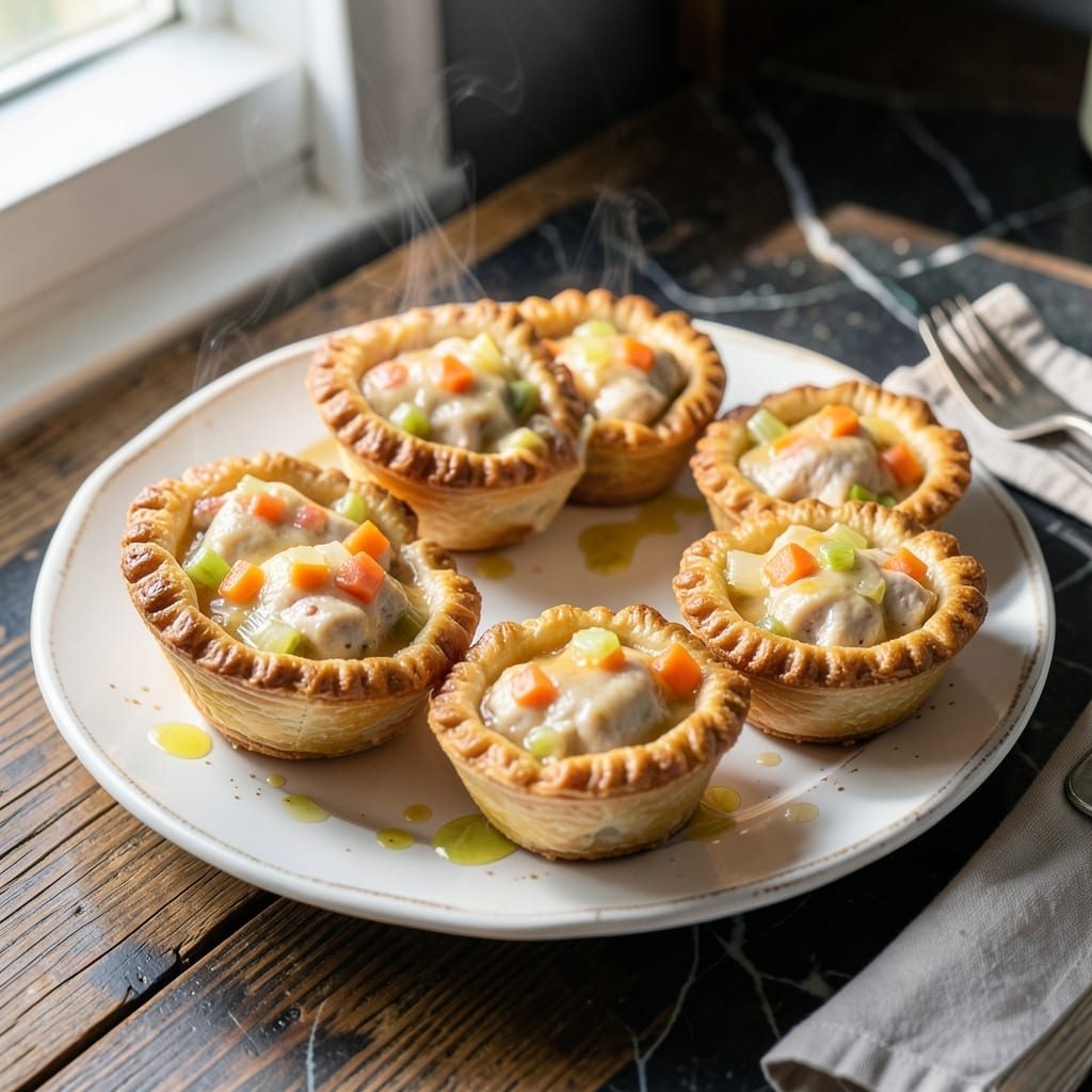Homemade Mini Chicken Pot Pie Recipe: Buttery Bites with Herb-Filled Centers