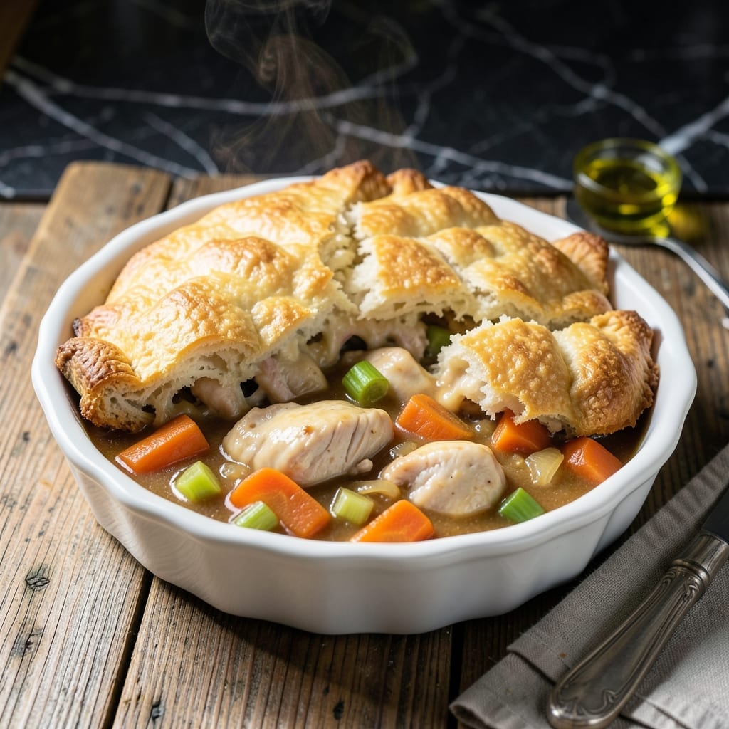 Chicken Pot Pie Recipe With Bisquick Biscuits: Golden Crust Over Herb-Rich Filling