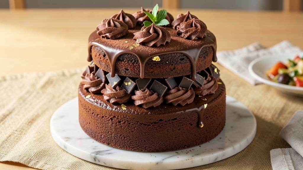 2-Tier Chocolate Cake Recipe: Decadent Swirls and Velvety Layers 2-Tier Chocolate Cake Recipe: Decadent Swirls and Velvety Layers