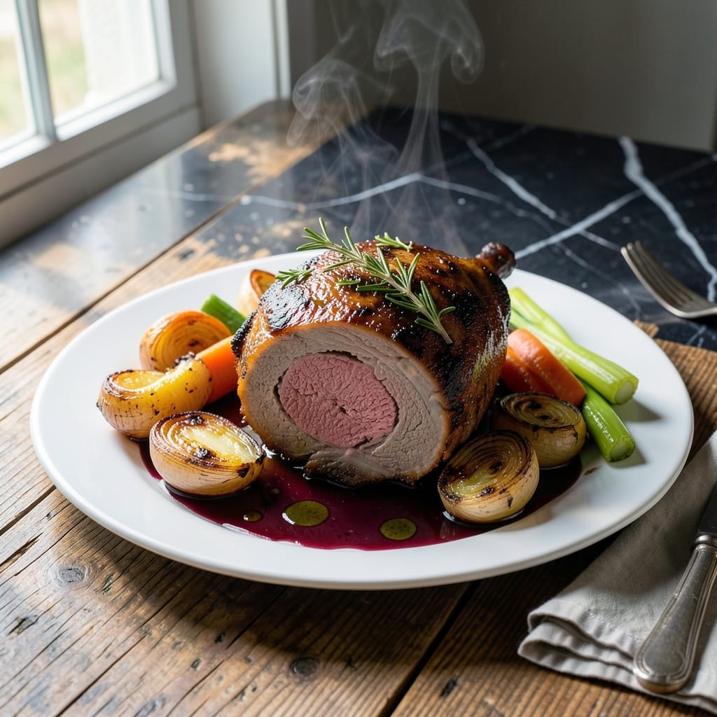 Lamb Leg Pot Roast Recipe: Wine-Braised Herb and Garlic Elegance