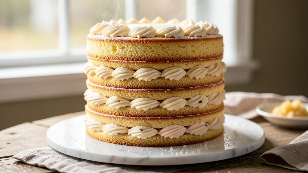 12 Layer Cake Recipe: Vanilla Bean Swirls and Buttercream Rivers 12 Layer Cake Recipe: Vanilla Bean Swirls and Buttercream Rivers