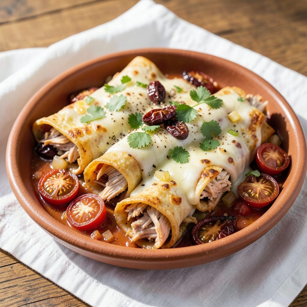 12 Tomatoes Chicken Enchiladas Recipe: Smoky Cheese-Baked Layers With Juicy Shreds
