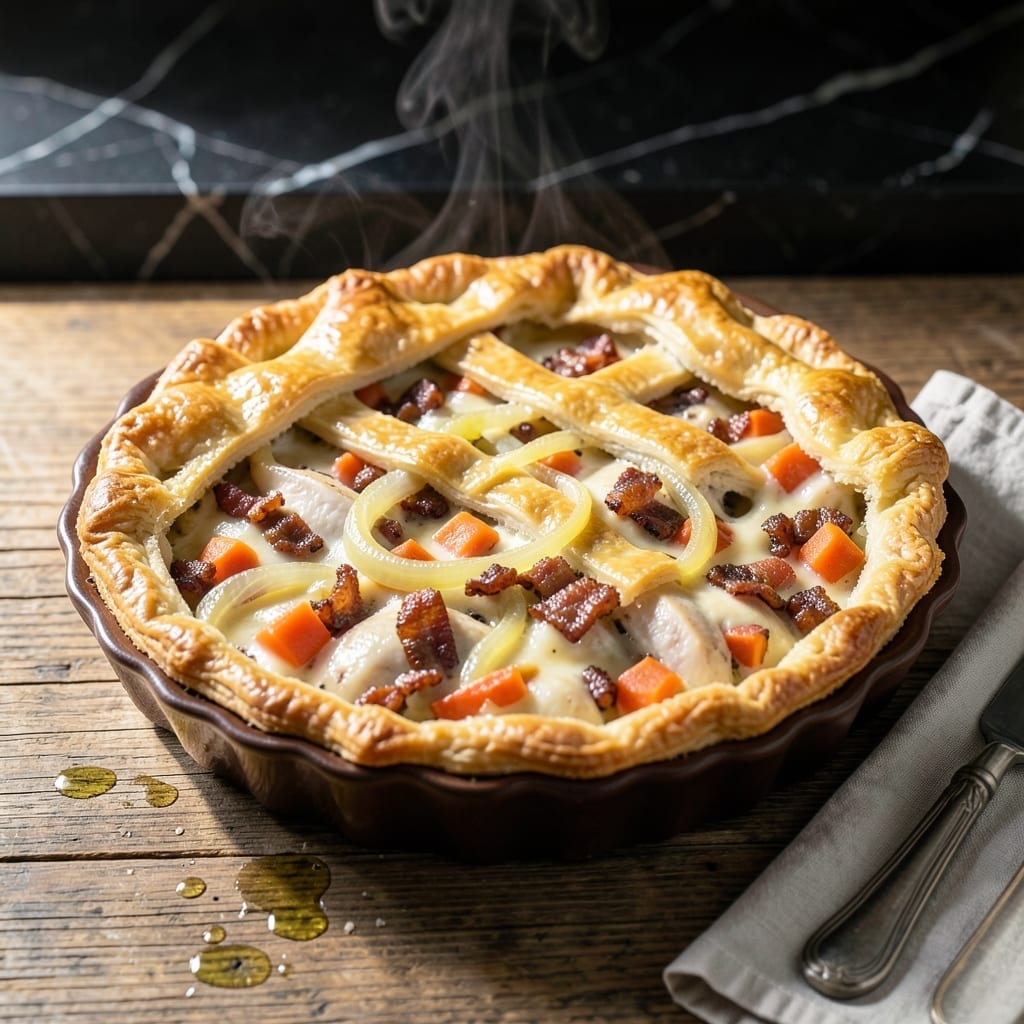 Chicken Bacon Pot Pie Recipe: Savory Filling Under a Golden Crust Chicken Bacon Pot Pie Recipe: Savory Filling Under a Golden Crust