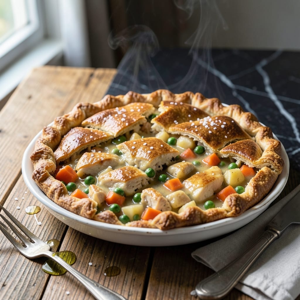 Lazy Chicken Pot Pie Recipe: No-Roll Crust Shortcut to Comfort
