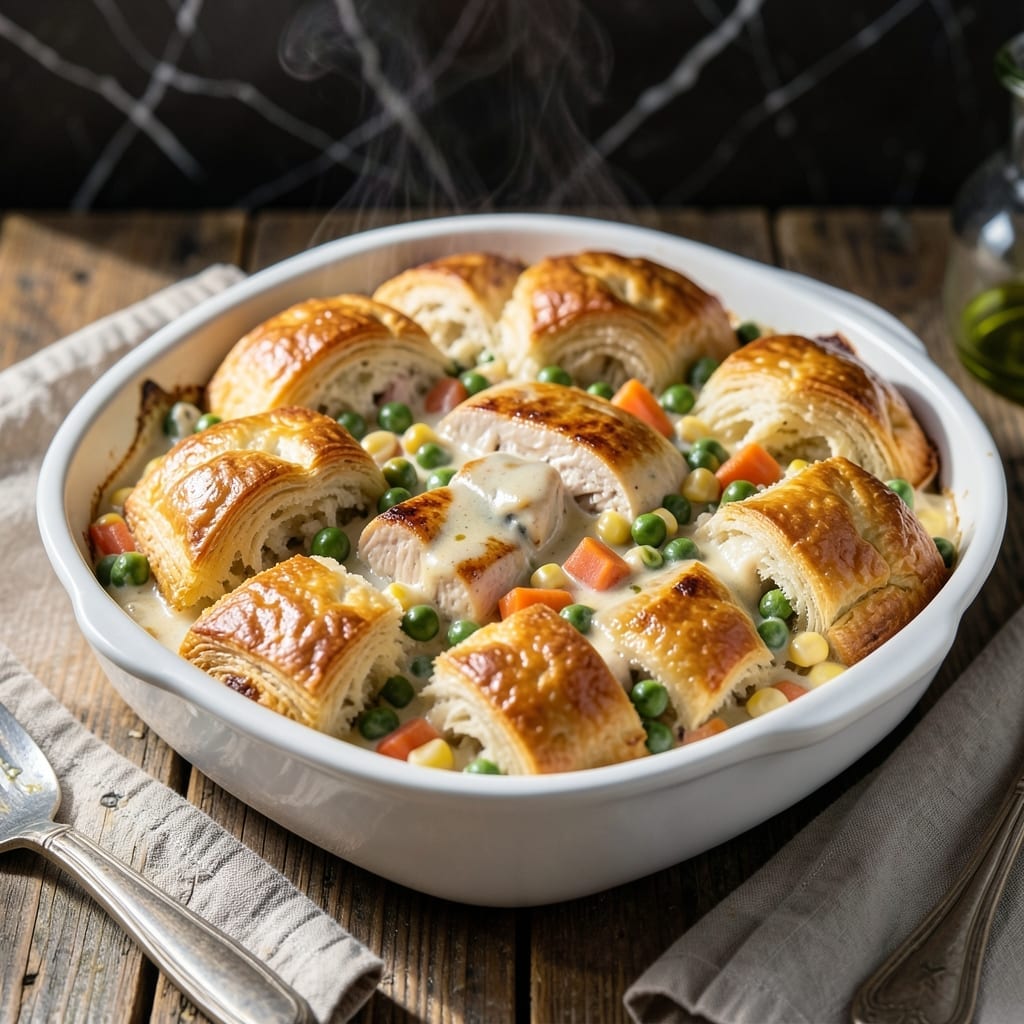 Chicken Pot Pie Biscuit Bake Recipe: Flaky Topped Comfort in One Pan Chicken Pot Pie Biscuit Bake Recipe: Flaky Topped Comfort in One Pan