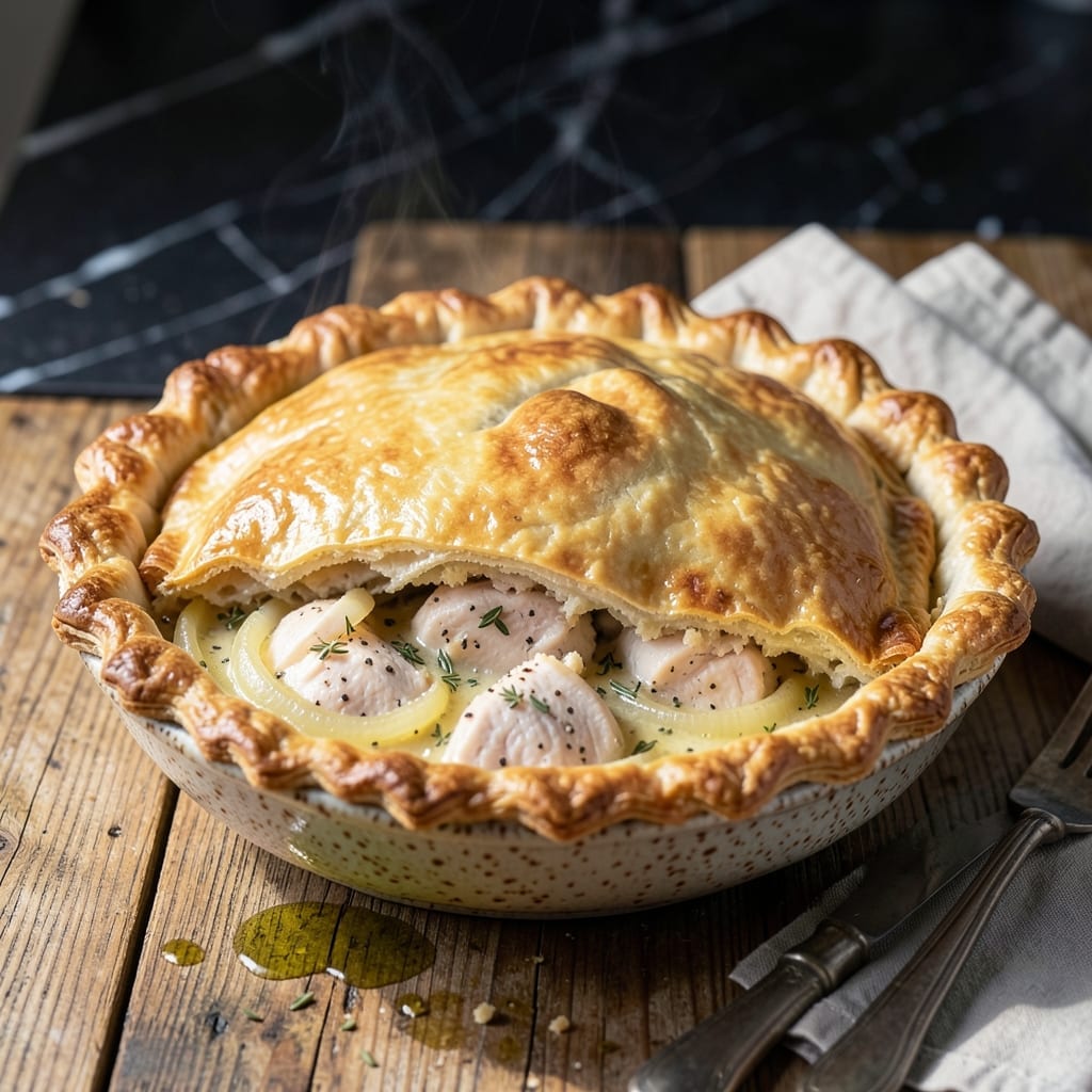 1 Crust Chicken Pot Pie Recipe: Flaky Top Over Creamy Filling