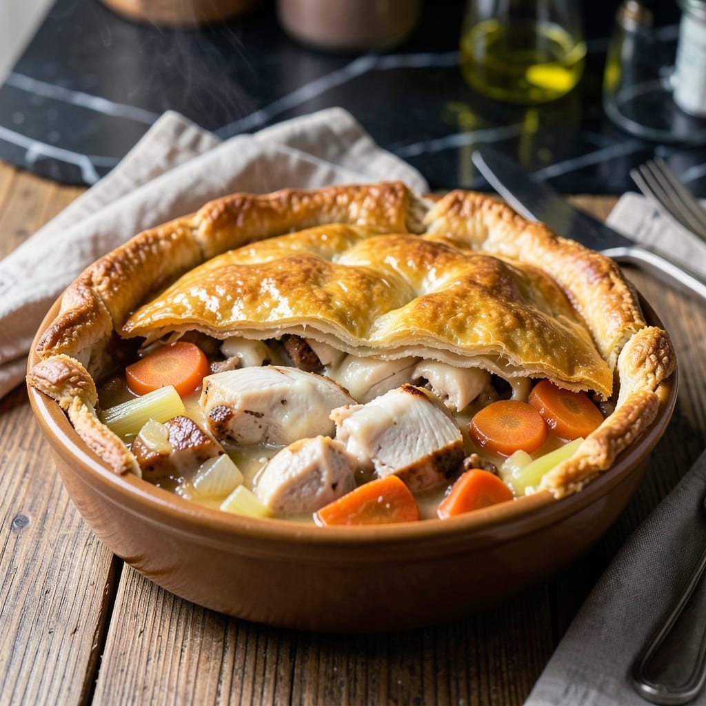Silver Palate Chicken Pot Pie Recipe: Golden Crust Over Creamy Herb Filling