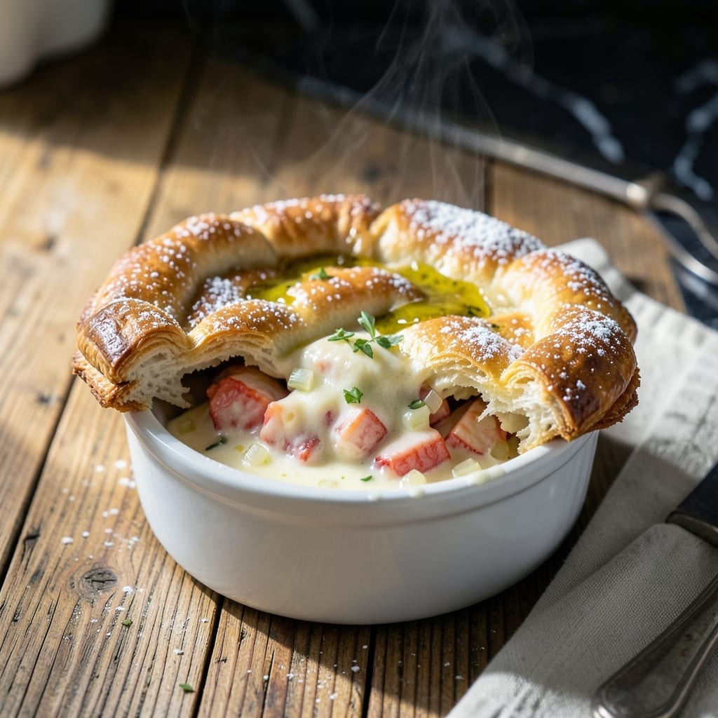 Individual Lobster Pot Pie Recipe: Buttery Crust Over Luxurious Seafood Filling