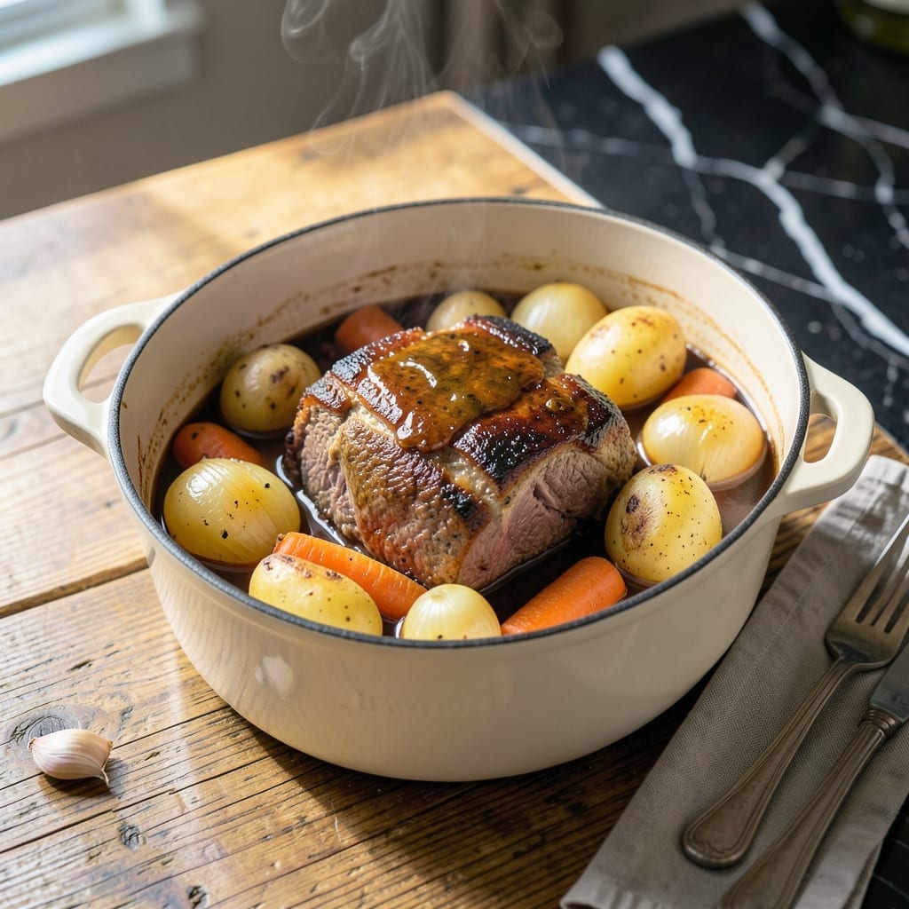 Pot Roast With Root Vegetables Recipe: Dutch Oven Braised to Hearty Comfort Pot Roast With Root Vegetables Recipe: Dutch Oven Braised to Hearty Comfort