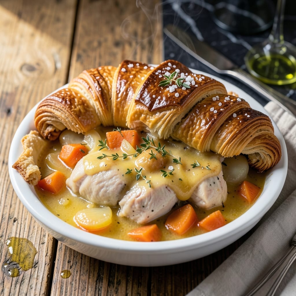 Chicken Pot Pie Recipe Croissant Crust: Golden Puff Pastry With Creamy Herb Filling
