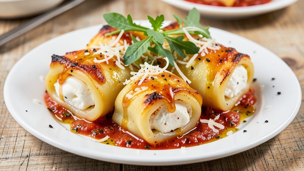 5 Cheese Manicotti Recipe: Baked Pasta Layers With Gooey Melty Cheese