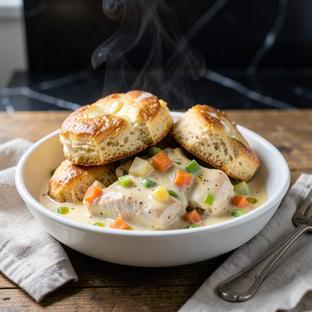 Crock Pot Chicken And Biscuits Recipe: Fluffy Layers Over Savory Stew