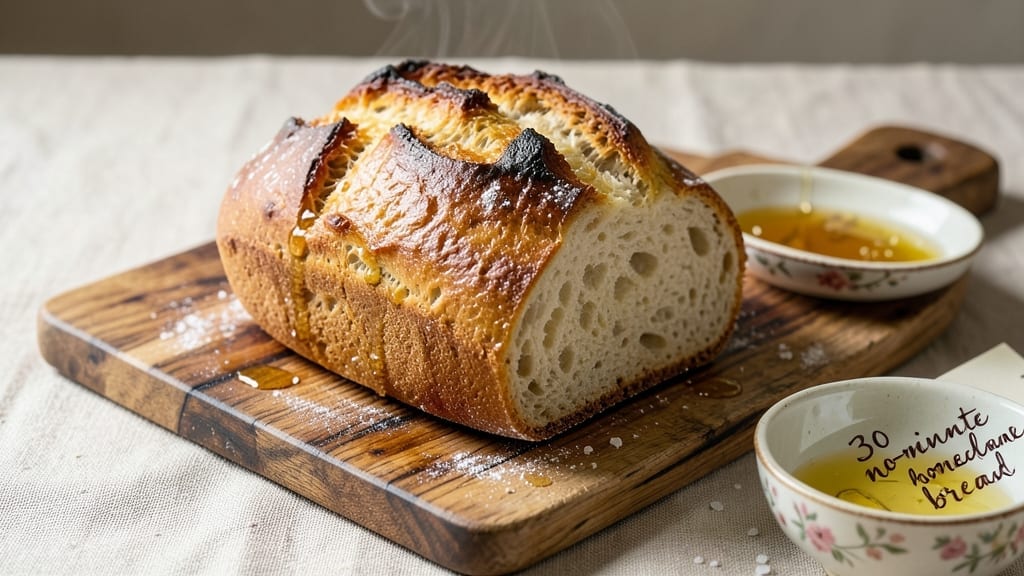30 Minute Homemade Bread Recipe: No-Knead Artisan Rise in Minutes