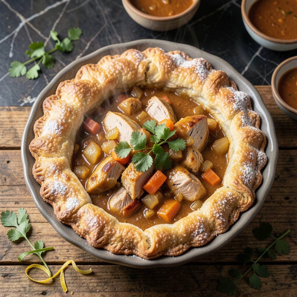 Curry Turkey Pot Pie Recipe: Flaky Crust Hugging Spiced Comfort Curry Turkey Pot Pie Recipe: Flaky Crust Hugging Spiced Comfort