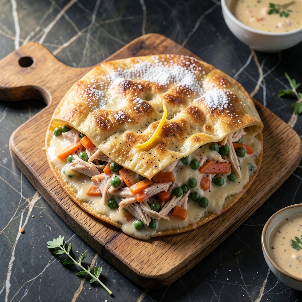 Chicken Pot Pie Quesadilla Recipe: Golden Crust With Creamy Filling