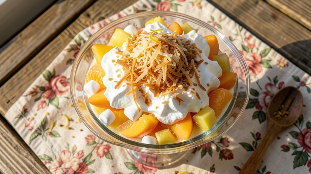 1950s Ambrosia Salad Recipe With Cool Whip: Layered Creamy Sweetness for Classic Picnics 1950s Ambrosia Salad Recipe With Cool Whip: Layered Creamy Sweetness for Classic Picnics