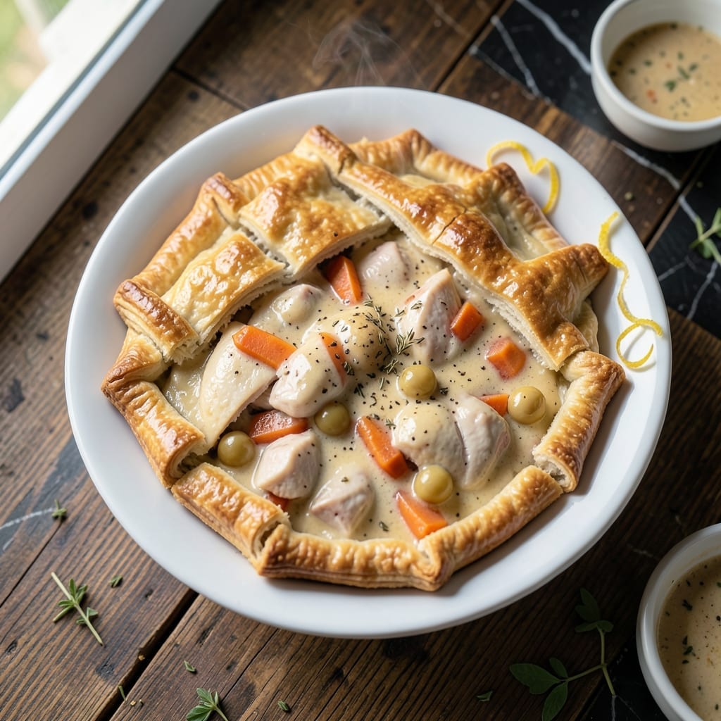 Homemade Chicken Pot Pie Recipe With Pie Crust: Flaky Golden Layers Over Savory Filling