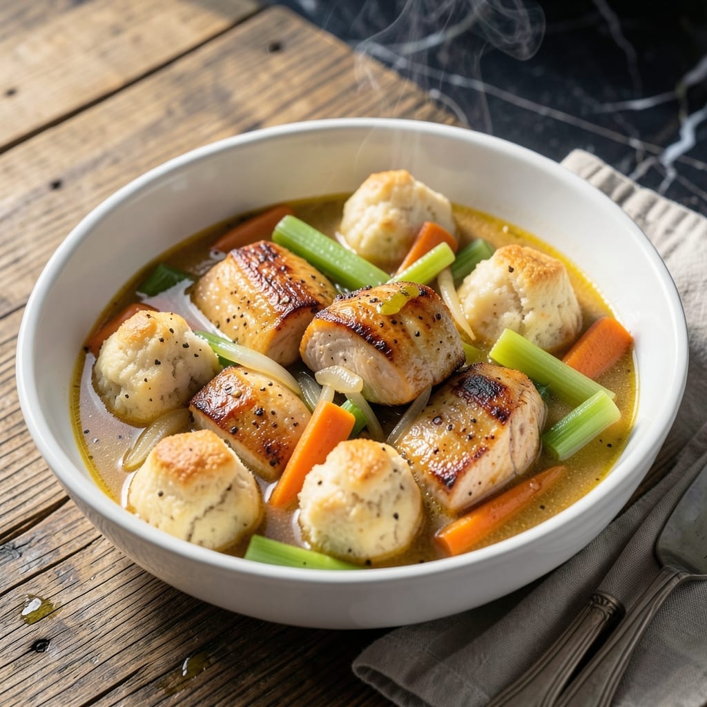 Chicken and Biscuit Dumplings Crock Pot Recipe: Fluffy Topping Over Hearty Stew