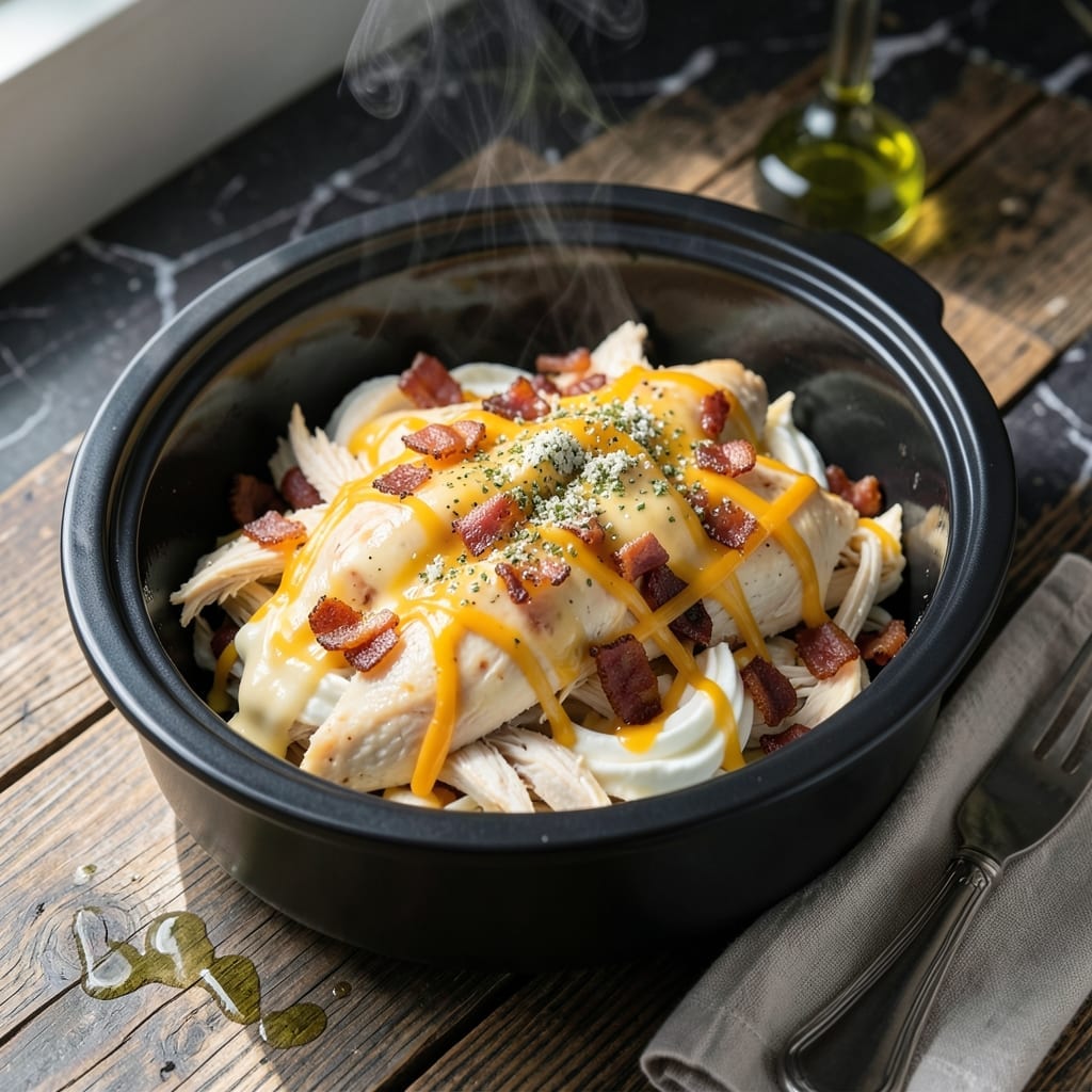 Keto Crack Chicken Crock Pot Recipe: Cheesy Bacon-Ranch Slow Cooker Delight