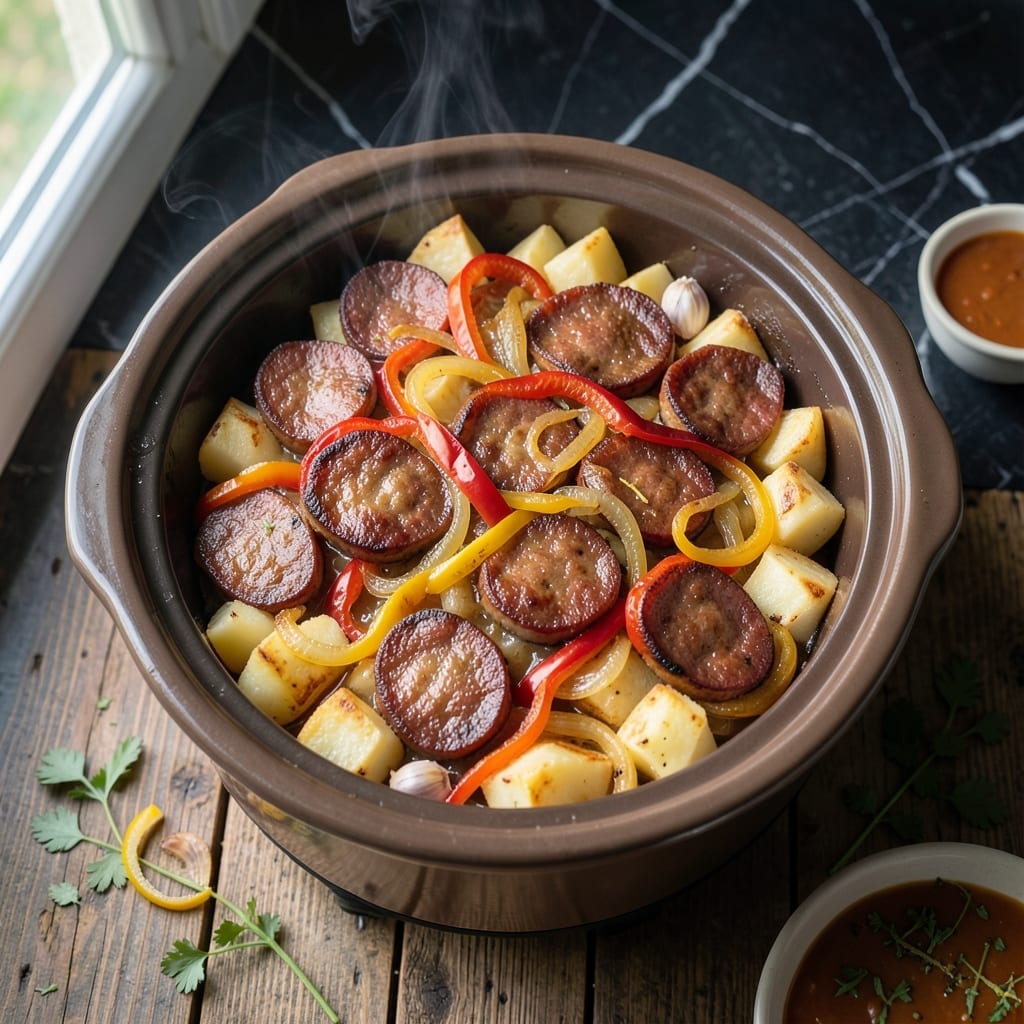 Sausage Casserole Crock Pot Recipe: Hearty Smoked Sausage Medley Sausage Casserole Crock Pot Recipe: Hearty Smoked Sausage Medley