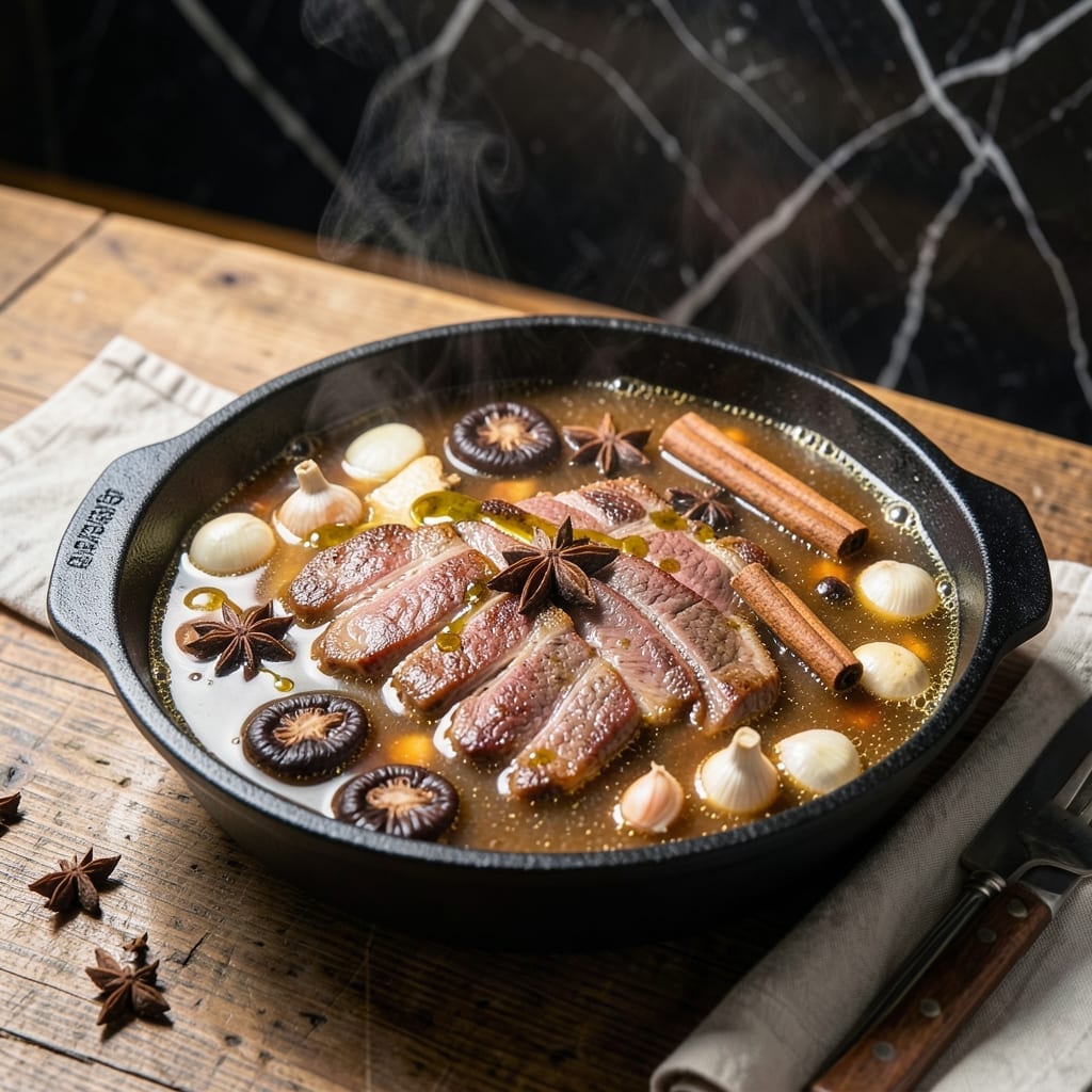 Beef Hot Pot Recipe: Simmering Spiced Broth with Thinly Sliced Beef