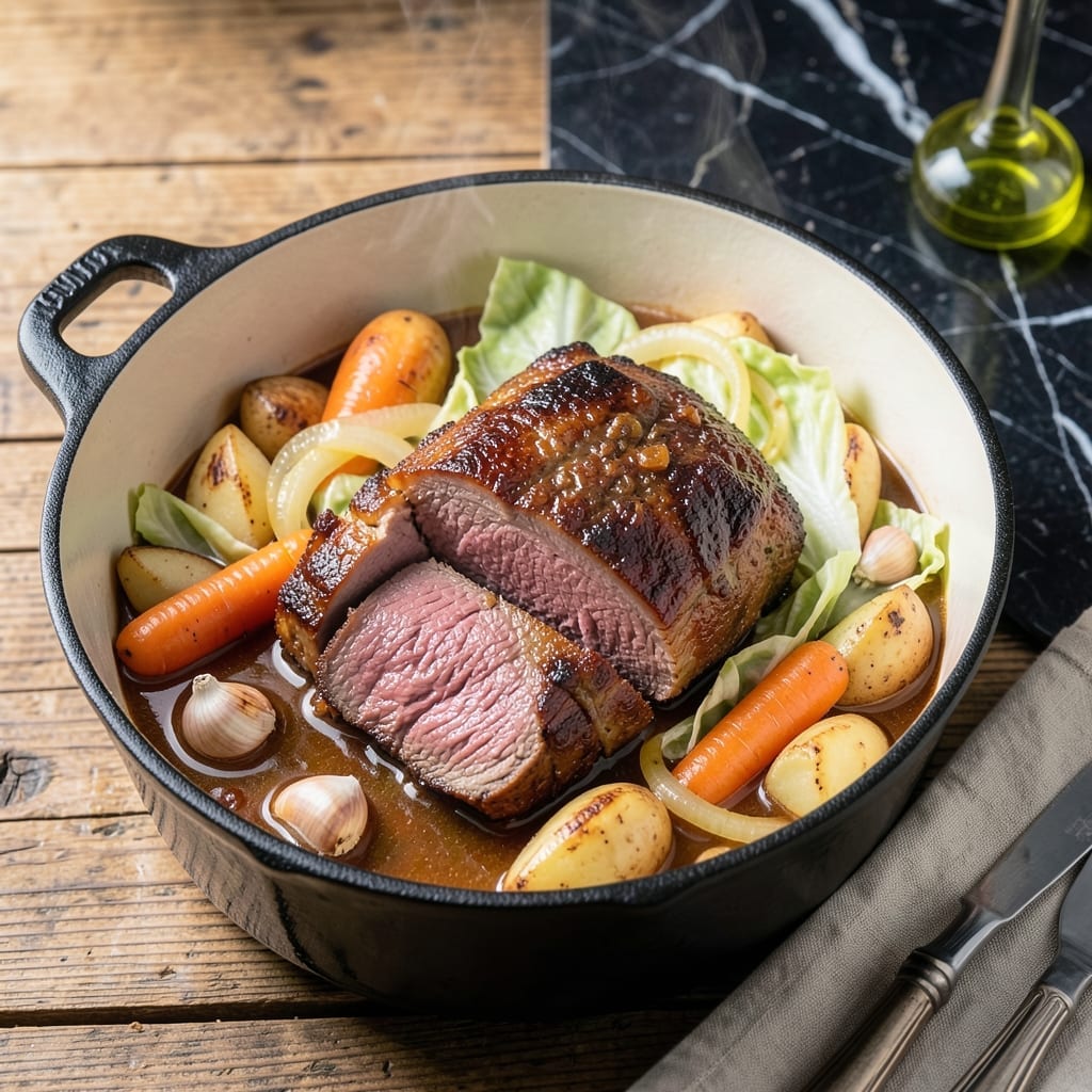 Corned Beef Pot Roast Recipe: Slow-Braised With Cabbage and Carrots Corned Beef Pot Roast Recipe: Slow-Braised With Cabbage and Carrots