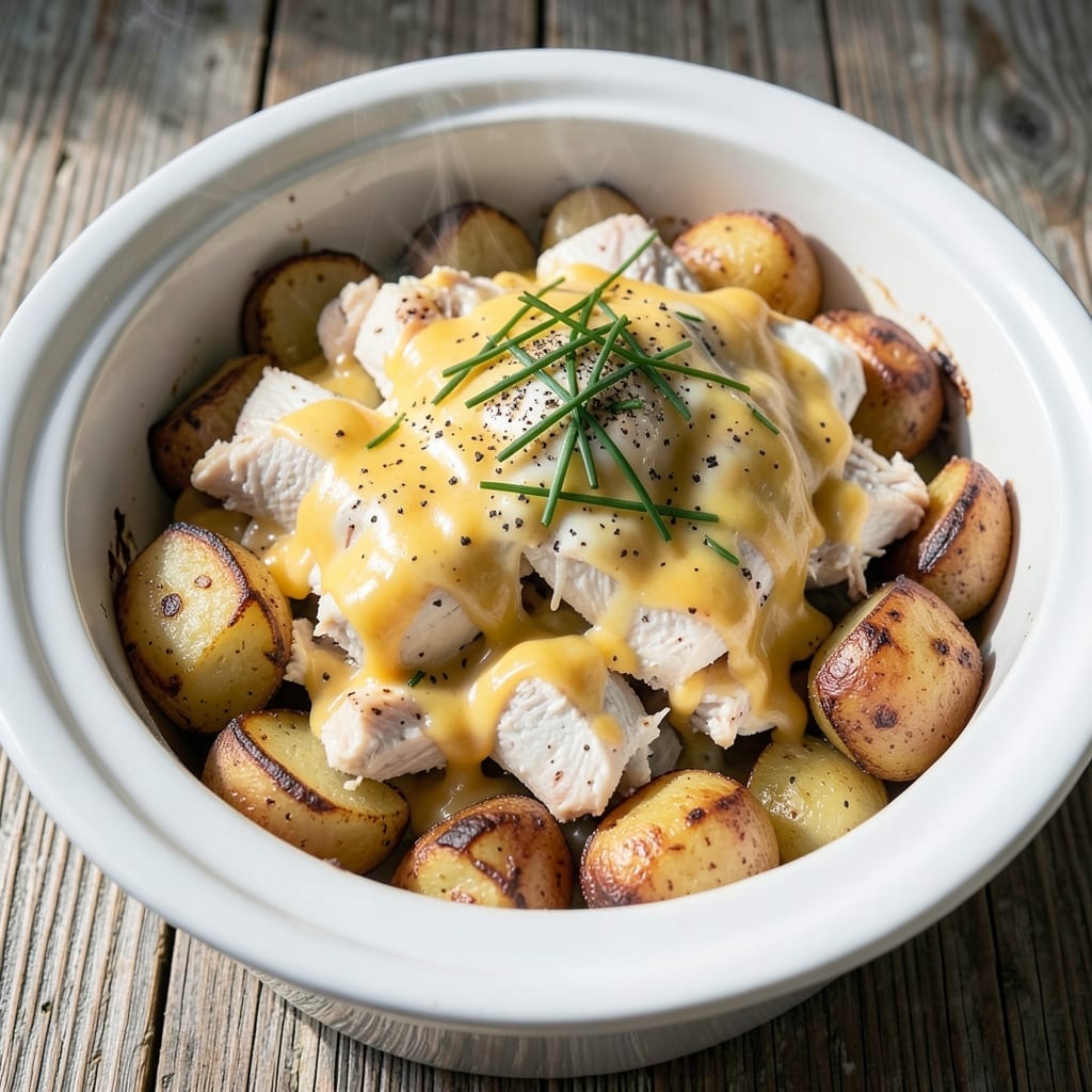 Cheesy Chicken Potato Crock Pot Recipe: Hands-Free Creamy Layers