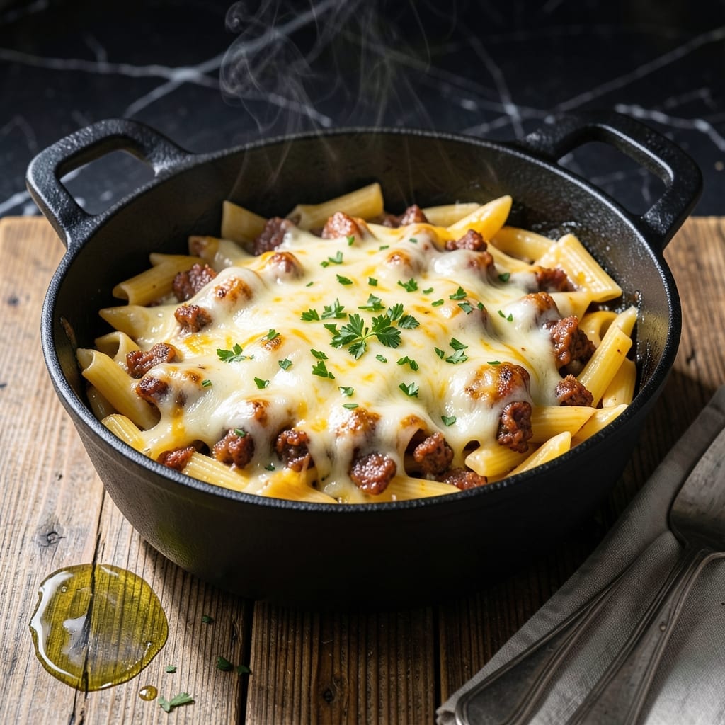 One Pot Cheesy Pasta And Sausage Recipe: Creamy Noodles With Spicy Kick