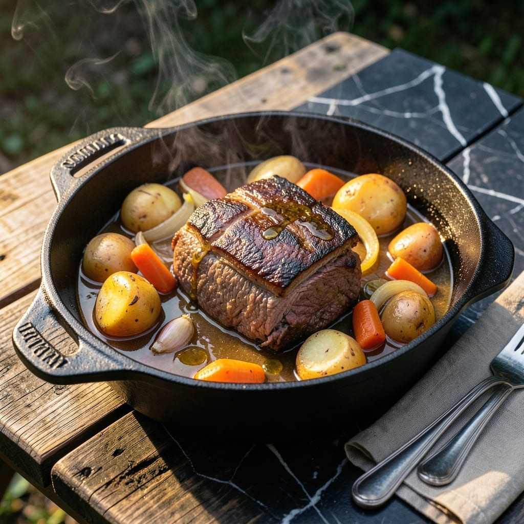 Campfire Pot Roast Lazy Dog Recipe: Open-Flame Braised Beef with Smoky Depth