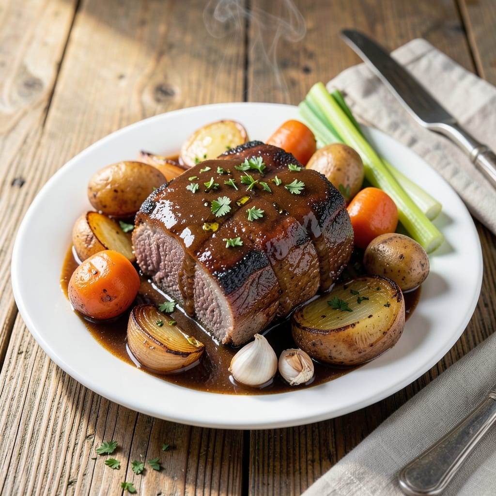 Angus Pot Roast Recipe: Dutch Oven Beef with Root Vegetables Angus Pot Roast Recipe: Dutch Oven Beef with Root Vegetables