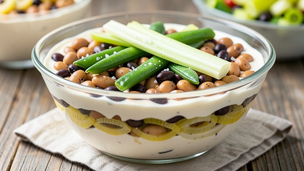 7 Layer Bean Salad Recipe: Vibrant Stack of Creamy, Crunchy, and Tangy Layers 7 Layer Bean Salad Recipe: Vibrant Stack of Creamy, Crunchy, and Tangy Layers