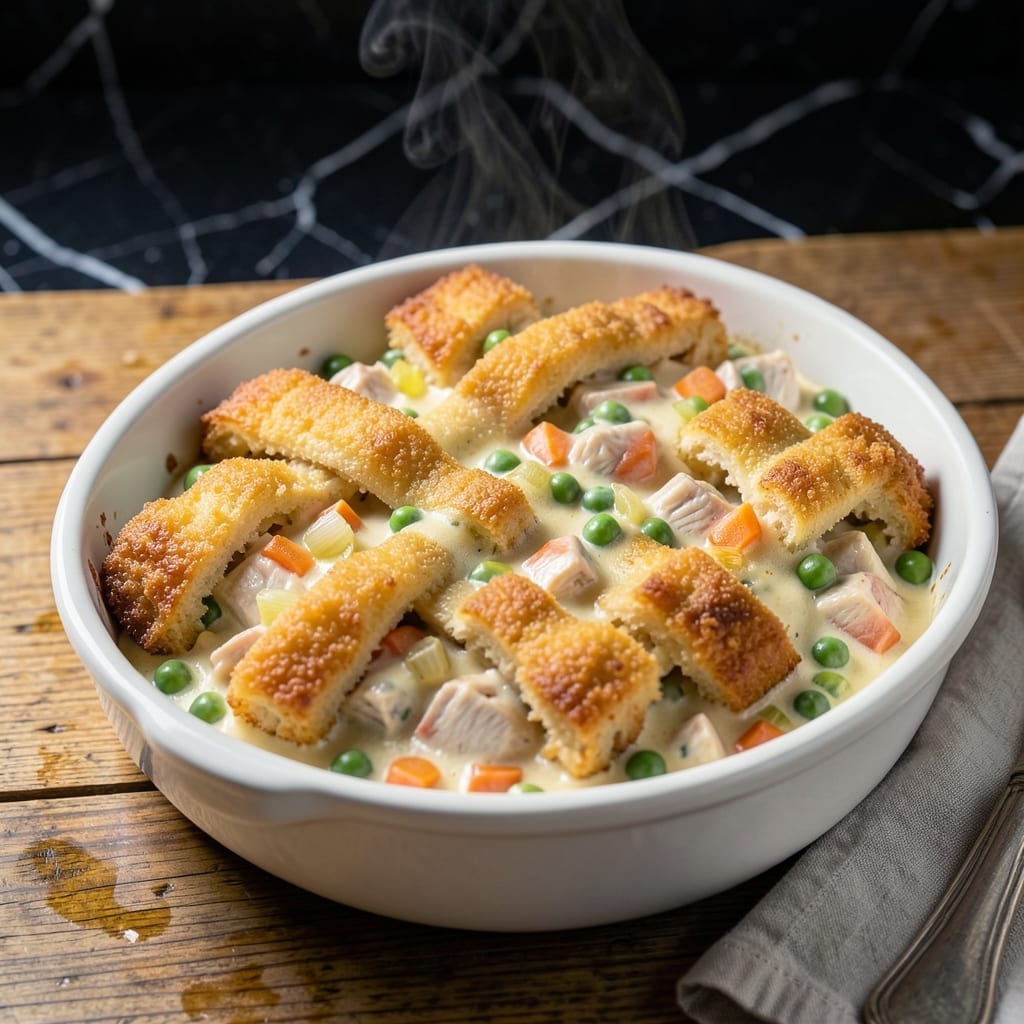 Tater Tot Chicken Pot Pie Recipe: Golden Crust Over Savory Herb Filling