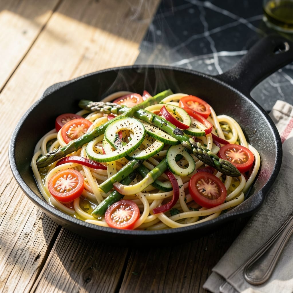 One Pot Pasta Primavera Recipe: Fresh Veggies and Al Dente Noodles in One Pan