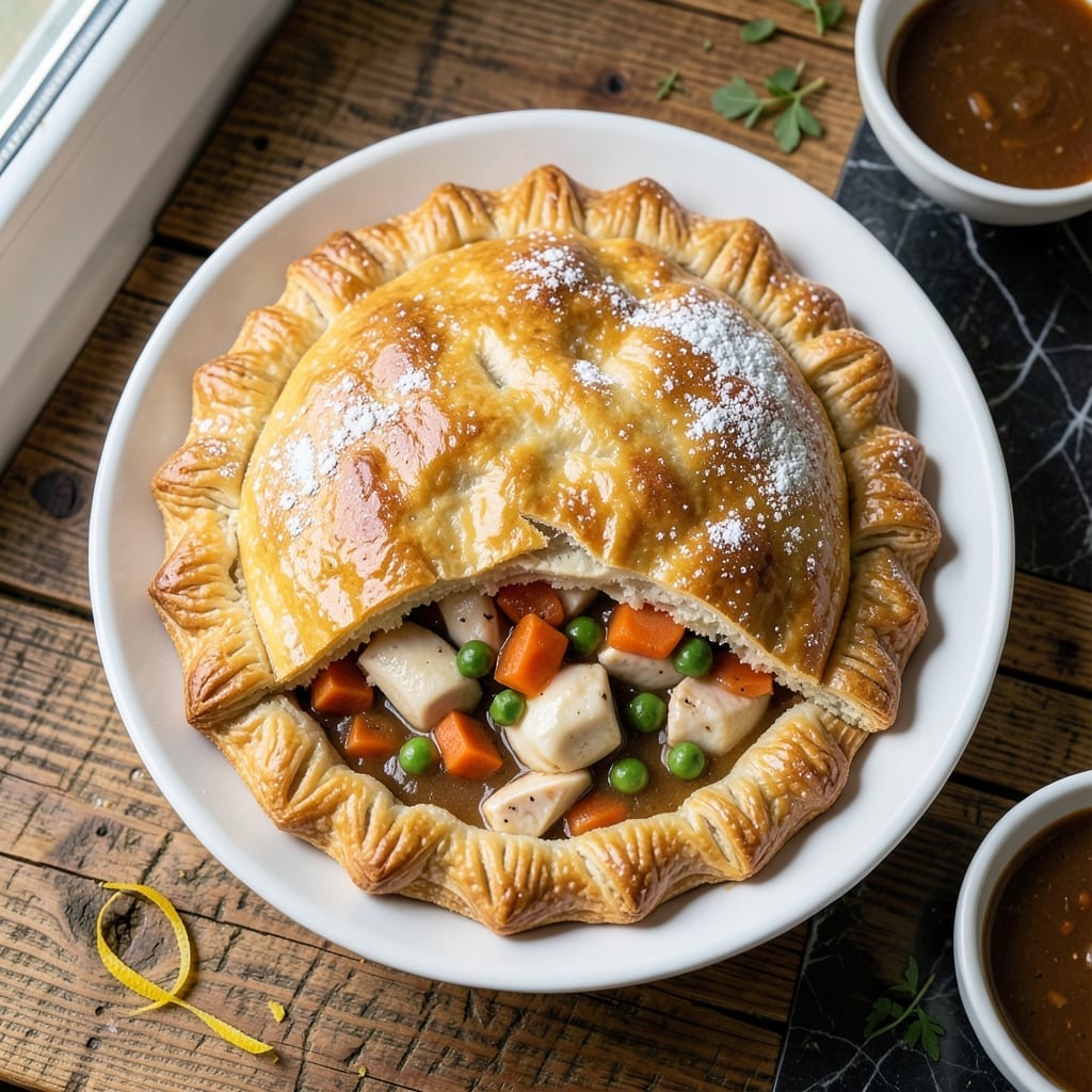 Chicken Pot Pie Pastry Recipe: Flaky Layers Over Creamy Filling Chicken Pot Pie Pastry Recipe: Flaky Layers Over Creamy Filling
