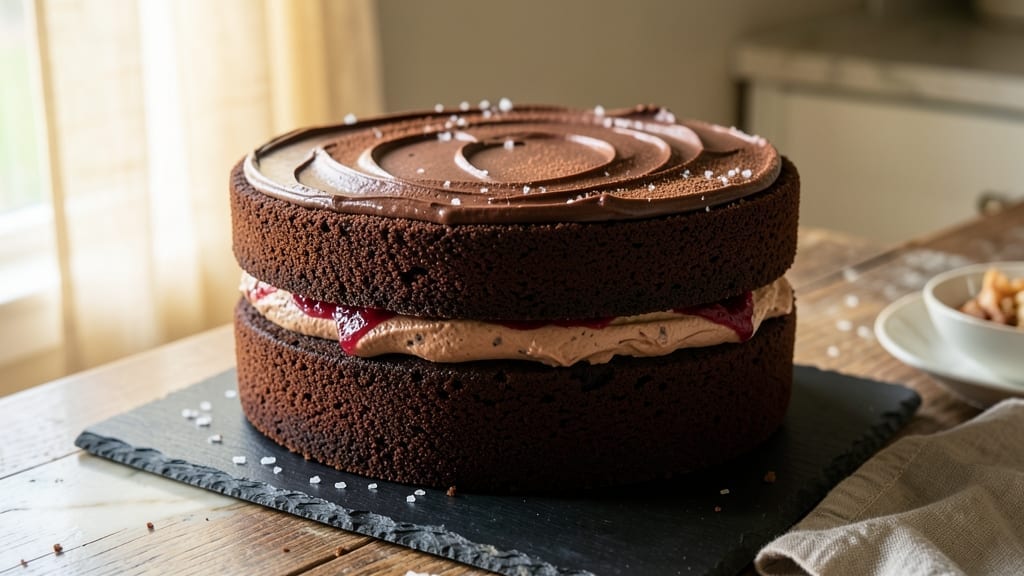 2 Layer Moist Chocolate Cake Recipe: Fudgy Base and Silky Top Tier