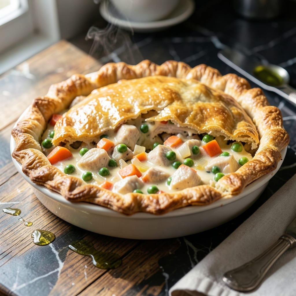 Pillsbury Classic Chicken Pot Pie Recipe: Flaky Crust With Savory Herb Filling Pillsbury Classic Chicken Pot Pie Recipe: Flaky Crust With Savory Herb Filling