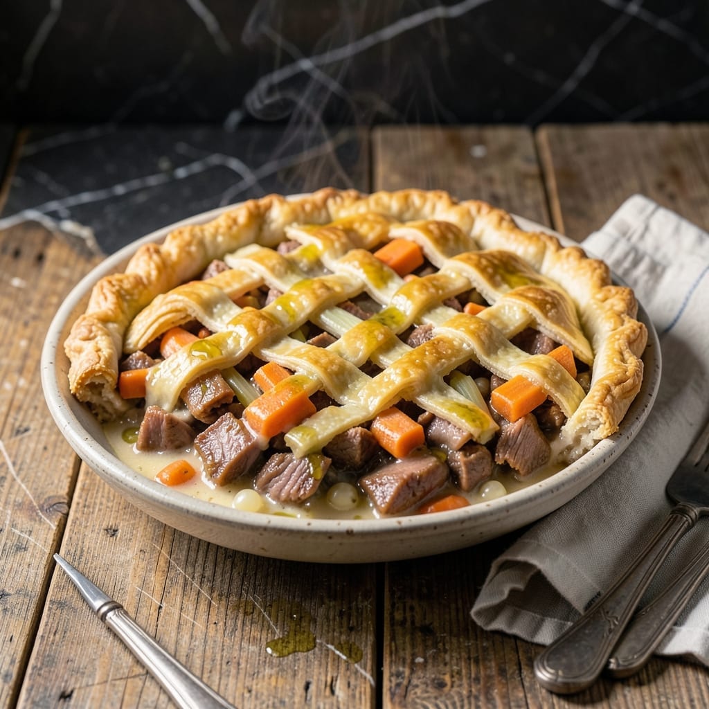Leftover Ham Pot Pie Recipe: Flaky Pastry Over Hearty Ham and Veggie Fill Leftover Ham Pot Pie Recipe: Flaky Pastry Over Hearty Ham and Veggie Fill