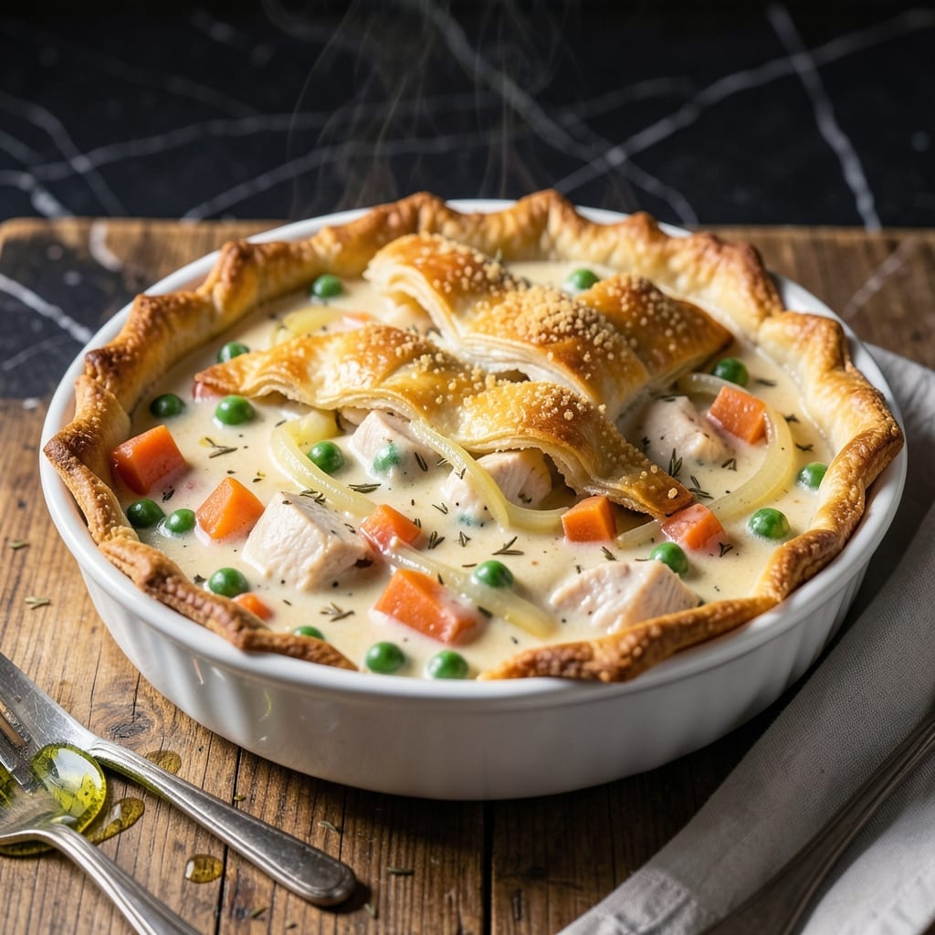 Chicken Pot Pie Recipe for Pressure Cooker: Golden Crust Over Savory Herb Filling