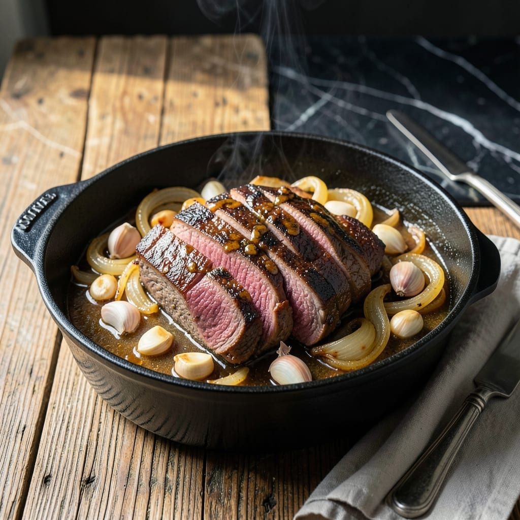 London Broil Pot Roast Recipe Oven: Garlic-Herb Braised to Fall-Off-The-Bone Tenderness