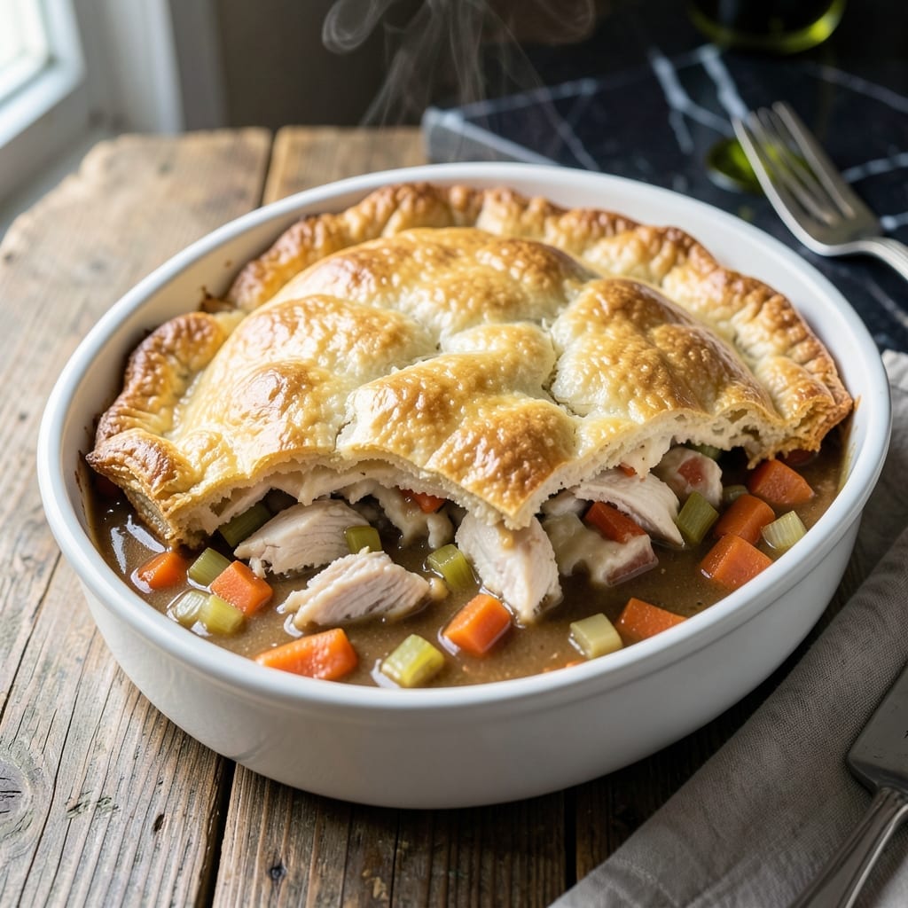 Biscuit Topped Chicken Pot Pie Recipe: Fluffy Layers Over Savory Stew