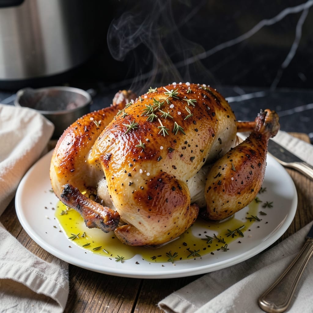 Insta Pot Whole Chicken Recipe: Pressure-Cooked Juiciness With Herb-Infused Skin
