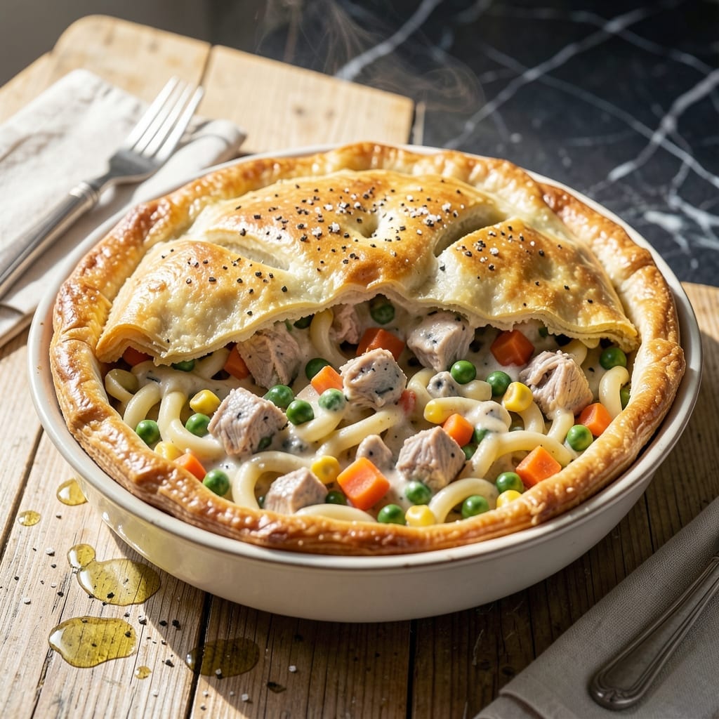 Tuna Helper Pot Pie Recipe: Flaky Crust Over Creamy Tuna Filling